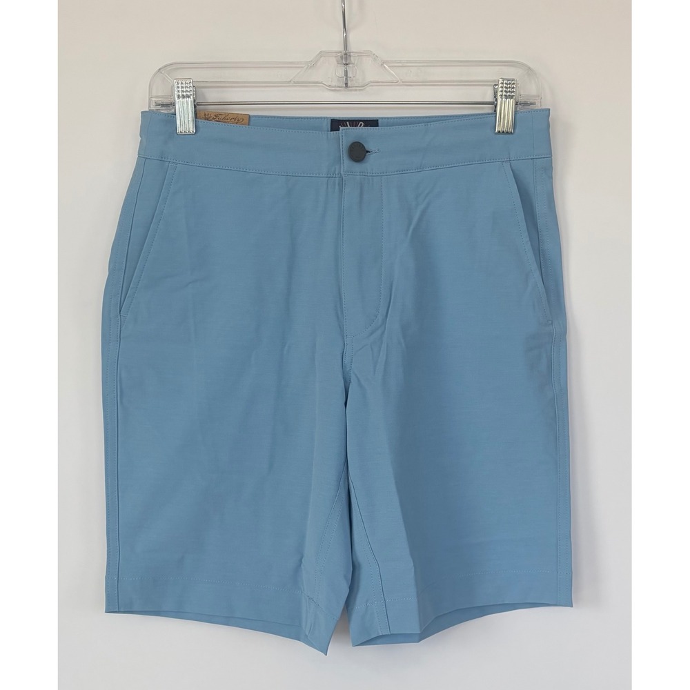 Faherty Mens Resort Style All Day Harbor Shorts Light Blue Recycled Stretch New